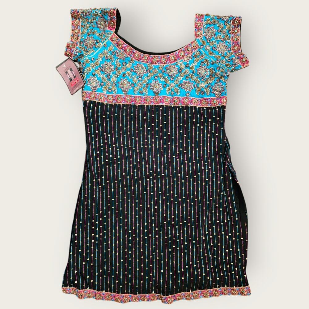 Poshak Bazaar Top Women's Sz S/M Embroidered Sequin Festival Bridal India